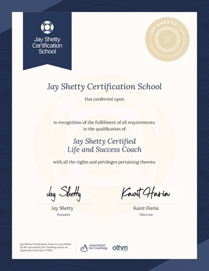 Jay Shetty Certified Life & Success Coach Certificate